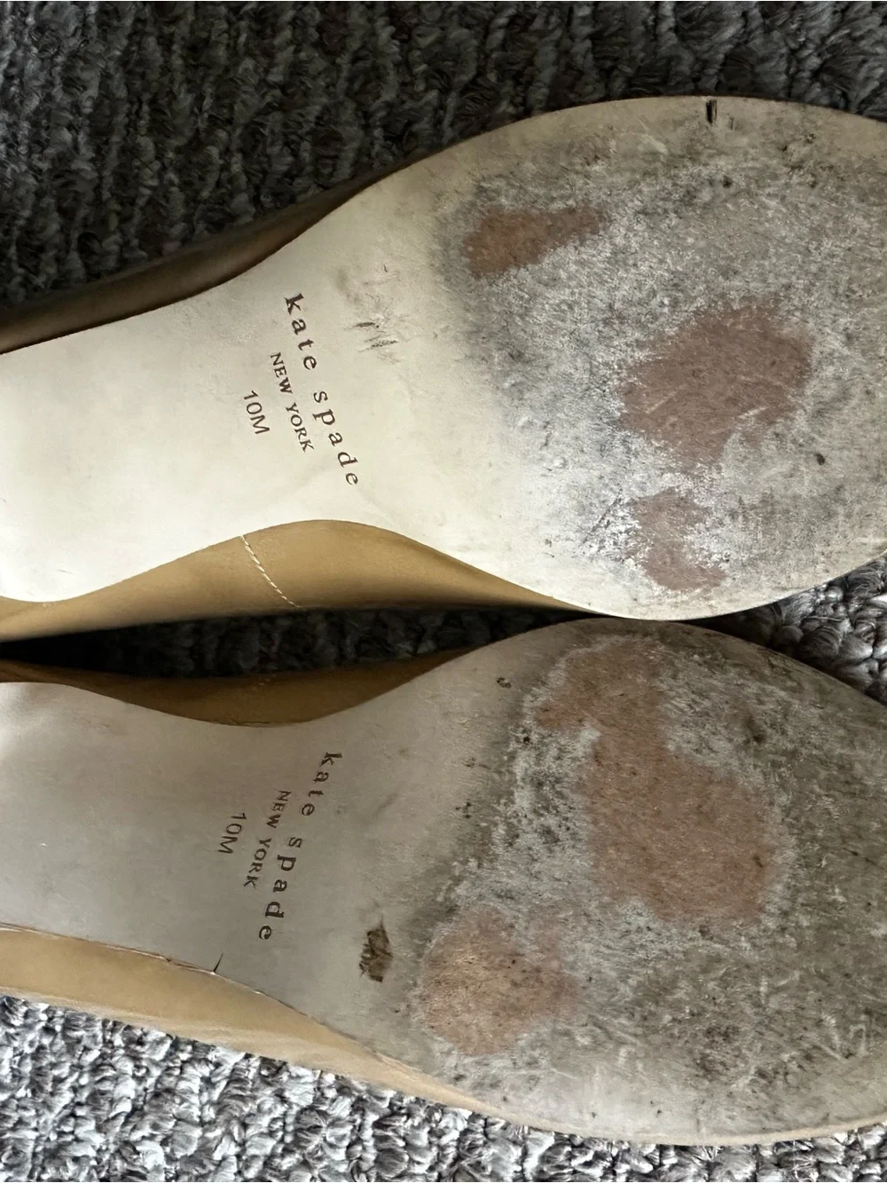 kate spade Tan Nude Patent Leather Round-Toe Pumps 10M